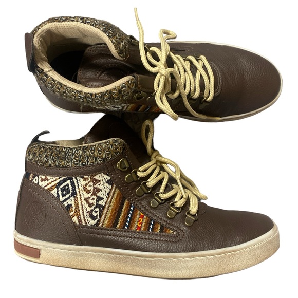 Inkkas Unisex Brown Leather Camping Boots W10 M8 - Picture 6 of 8